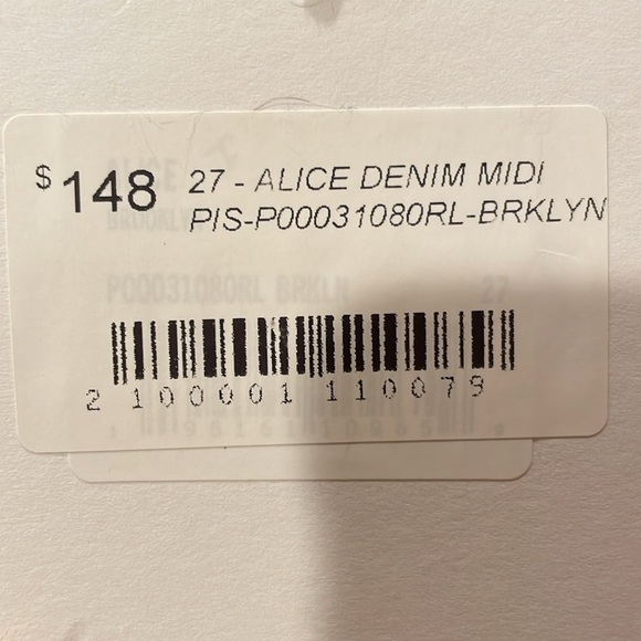 NWT Pistola Alice High Rise Midi Skirt Jean Size 27 - Picture 12 of 14